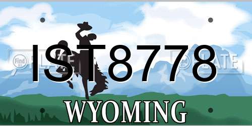 IST8778 Wyoming License Plate