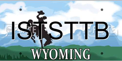 ISTSTTB Wyoming License Plate