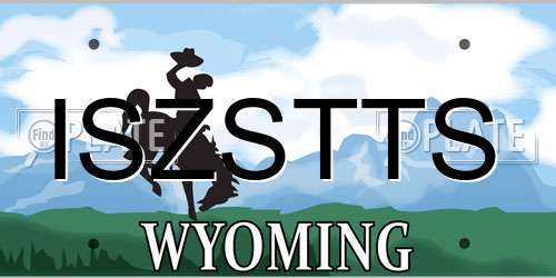 ISZSTTS Wyoming License Plate