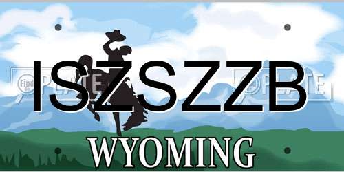 ISZSZZB Wyoming License Plate