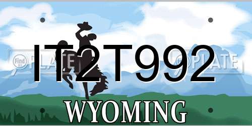 IT2T992 Wyoming License Plate