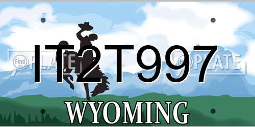 IT2T997 Wyoming License Plate