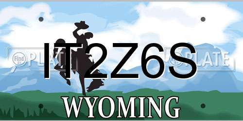 IT2Z6S Wyoming License Plate