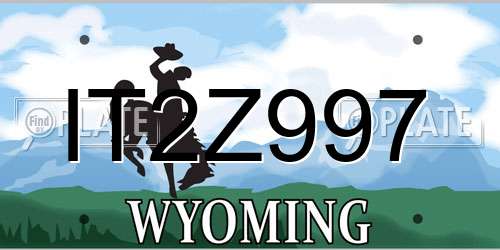 IT2Z997 Wyoming License Plate