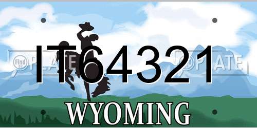 IT64321 Wyoming License Plate