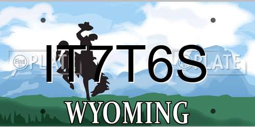 IT7T6S Wyoming License Plate