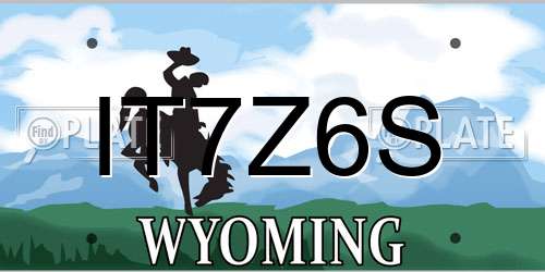 IT7Z6S Wyoming License Plate