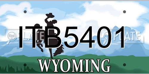 ITB5401 Wyoming License Plate