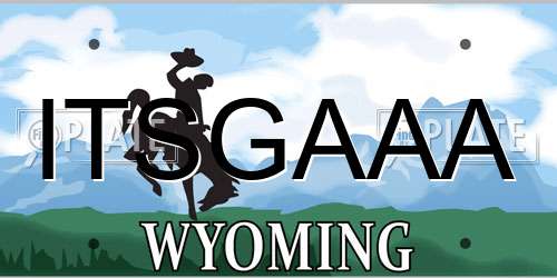 ITSGAAA Wyoming License Plate