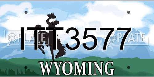 ITT3577 Wyoming License Plate