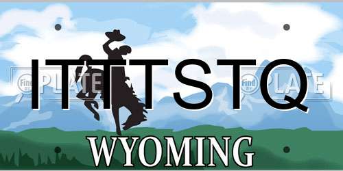 ITTTSTQ Wyoming License Plate
