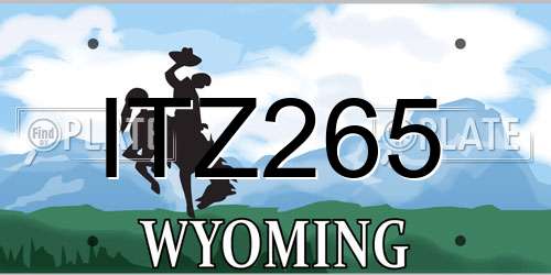 ITZ265 Wyoming License Plate