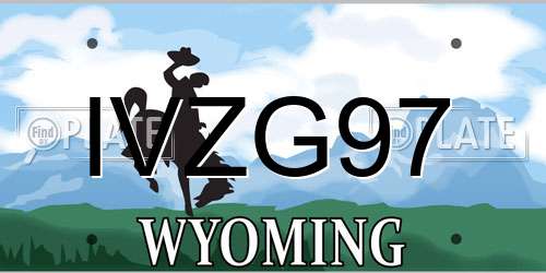 IVZG97 Wyoming License Plate