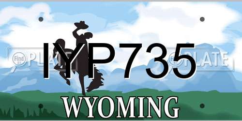 IYP735 Wyoming License Plate