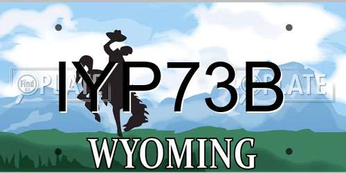 IYP73B Wyoming License Plate