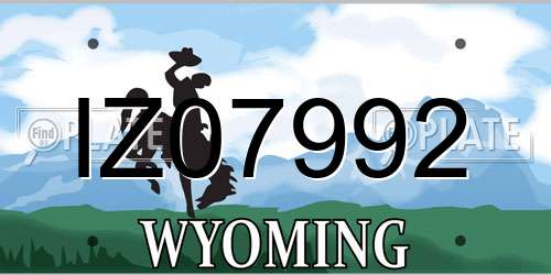 IZ07992 Wyoming License Plate