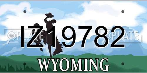 IZ19782 Wyoming License Plate