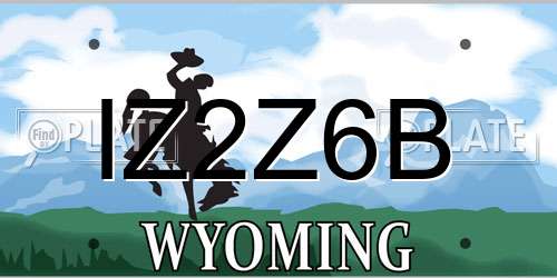 IZ2Z6B Wyoming License Plate