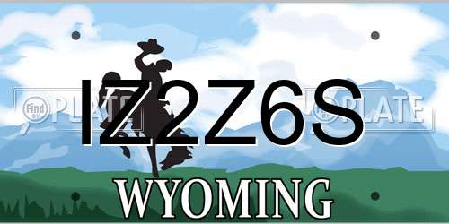IZ2Z6S Wyoming License Plate
