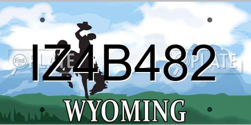 IZ4B482 Wyoming License Plate