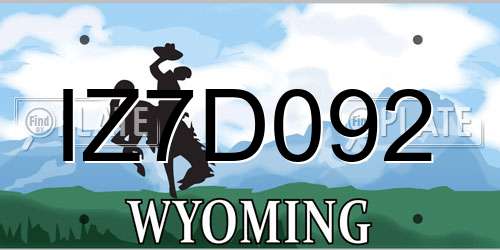 IZ7D092 Wyoming License Plate