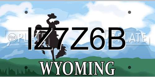 IZ7Z6B Wyoming License Plate