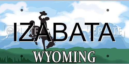 IZABATA Wyoming License Plate