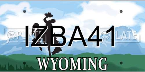 IZBA41 Wyoming License Plate