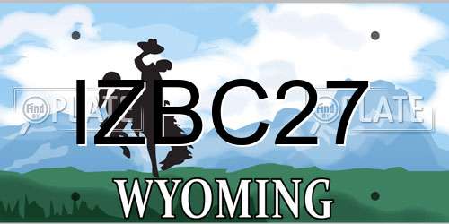 IZBC27 Wyoming License Plate