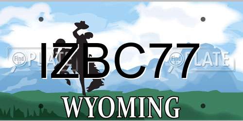 IZBC77 Wyoming License Plate