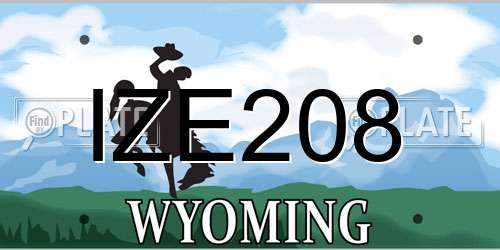 IZE208 Wyoming License Plate