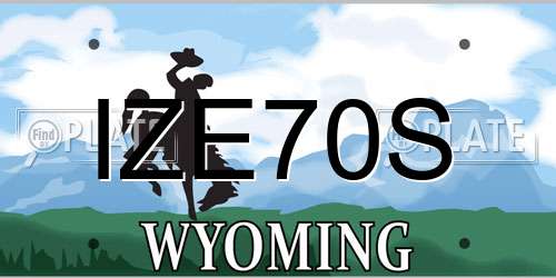 IZE70S Wyoming License Plate