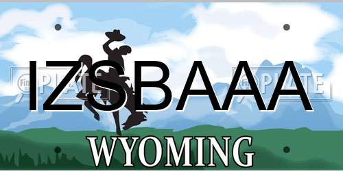IZSBAAA Wyoming License Plate