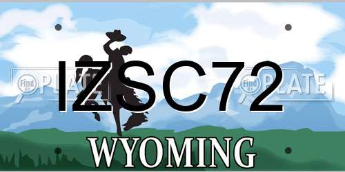 IZSC72 Wyoming License Plate