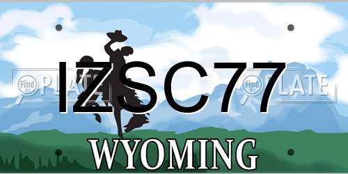 IZSC77 Wyoming License Plate