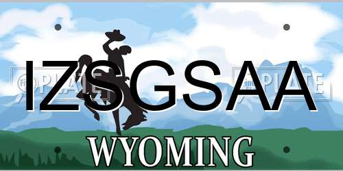 IZSGSAA Wyoming License Plate