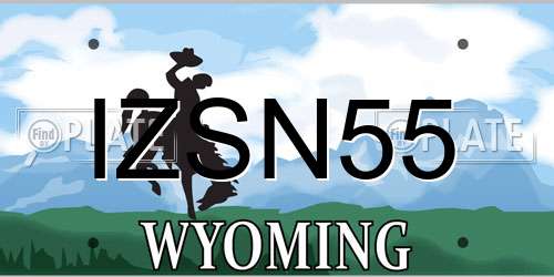IZSN55 Wyoming License Plate