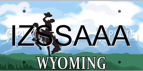 IZSSAAA Wyoming License Plate
