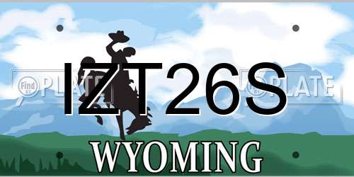 IZT26S Wyoming License Plate