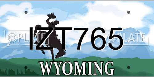 IZT765 Wyoming License Plate