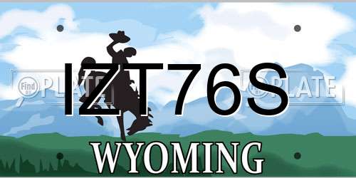 IZT76S Wyoming License Plate