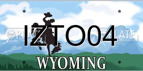 IZTO04 Wyoming License Plate