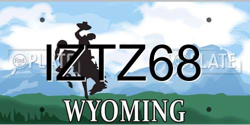 IZTZ68 Wyoming License Plate