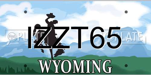 IZZT65 Wyoming License Plate