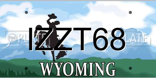 IZZT68 Wyoming License Plate