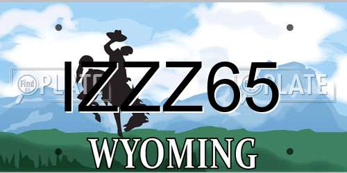 IZZZ65 Wyoming License Plate