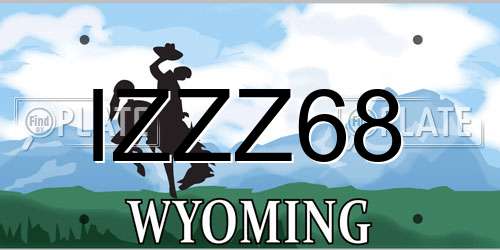 IZZZ68 Wyoming License Plate
