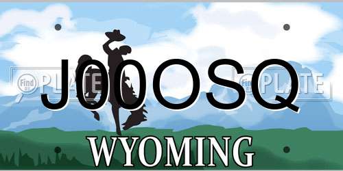 J00OSQ Wyoming License Plate