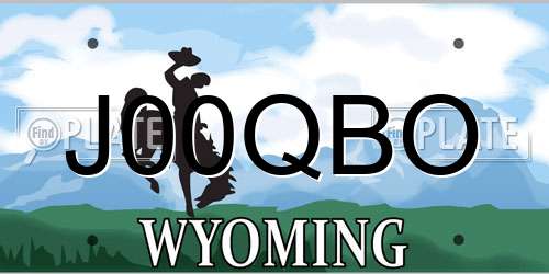 J00QBO Wyoming License Plate