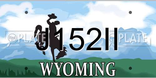 J152II Wyoming License Plate